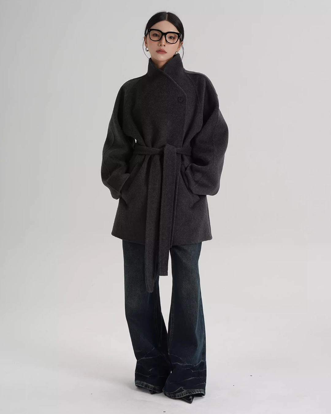 Mid Length Belted Wool Coat SRS0363