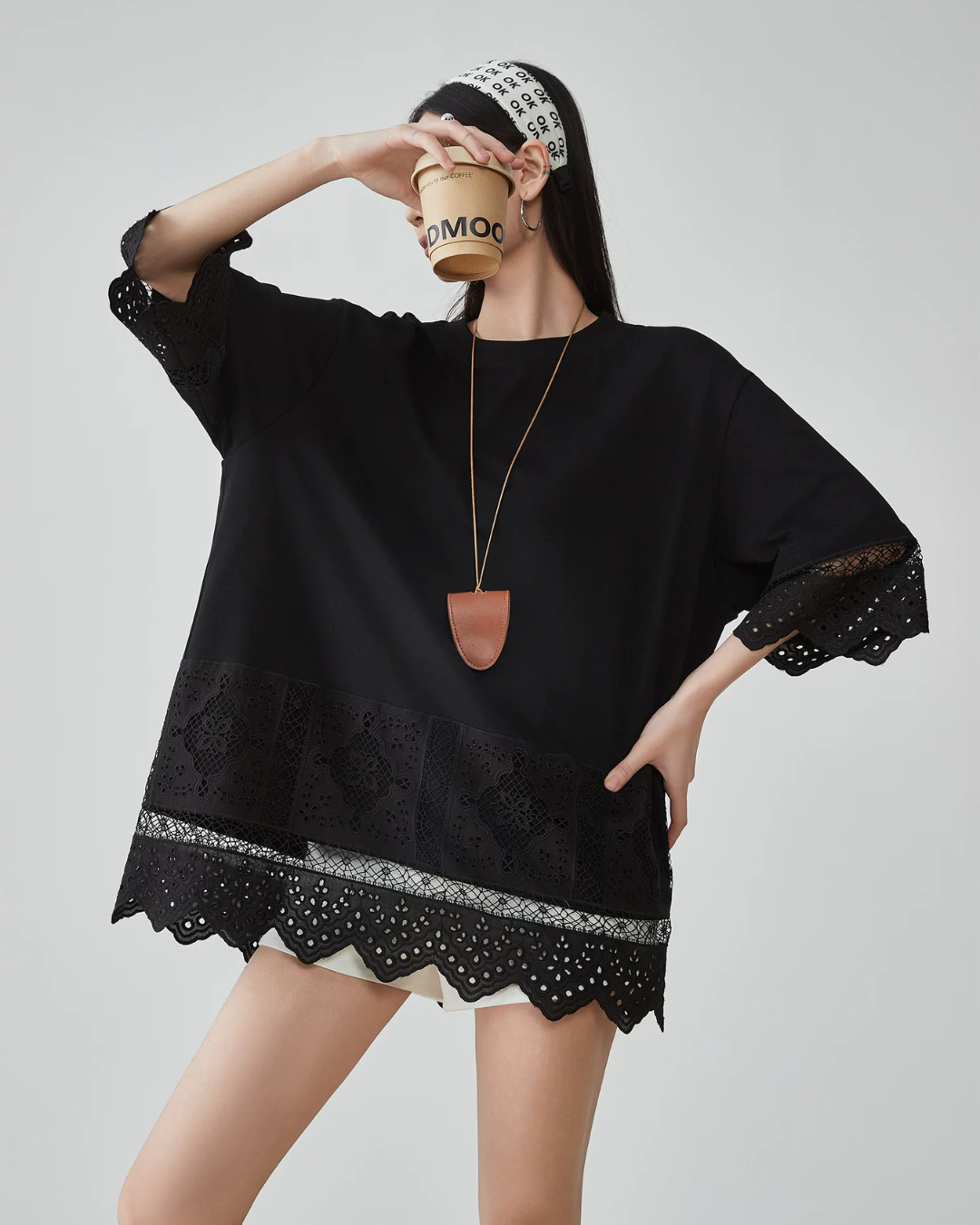 Scallop Lace Oversized Top FER0164