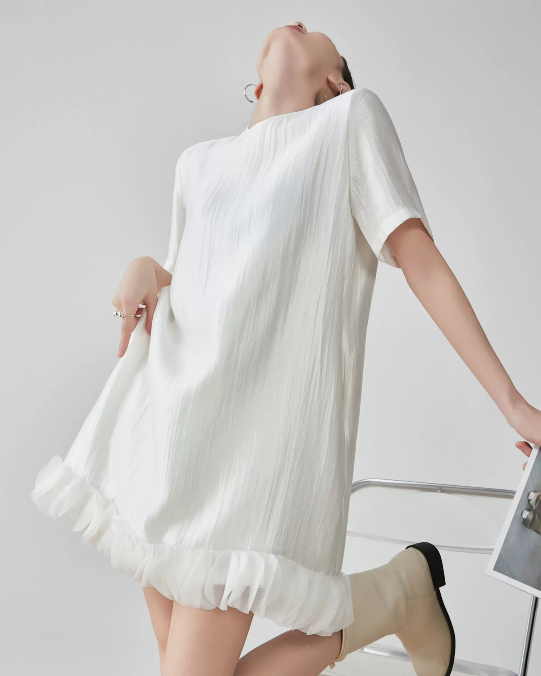 Hem Tulle Frill Mini Dress FER0128