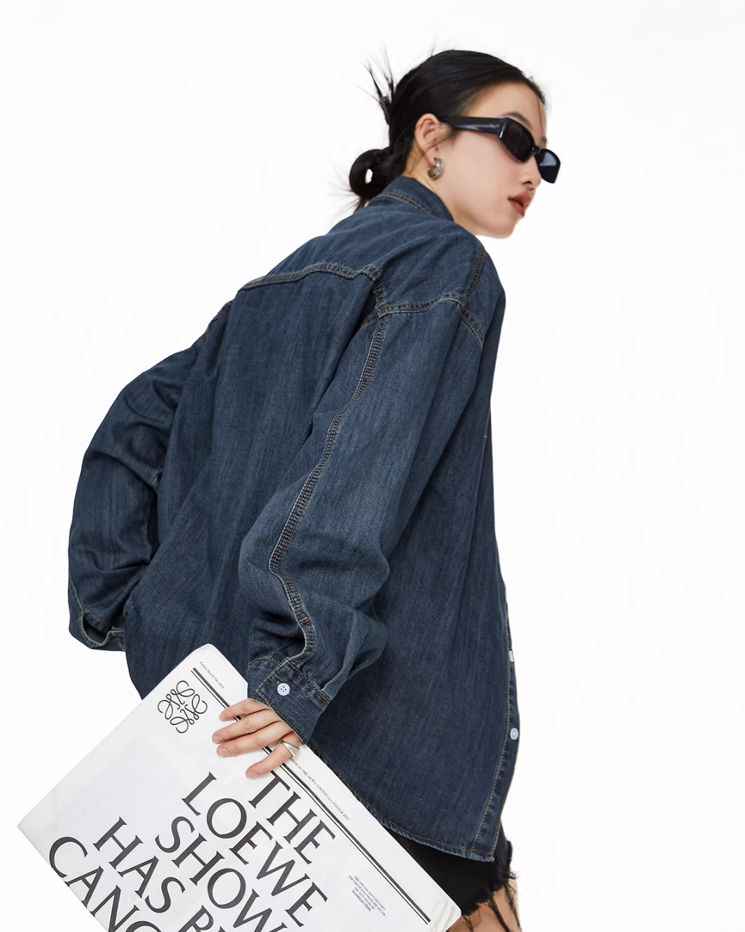 Retro Loose Silhouette Denim Shirt ICM0083