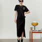 Black Short Sleeve Crew Neck Dress LLA0045