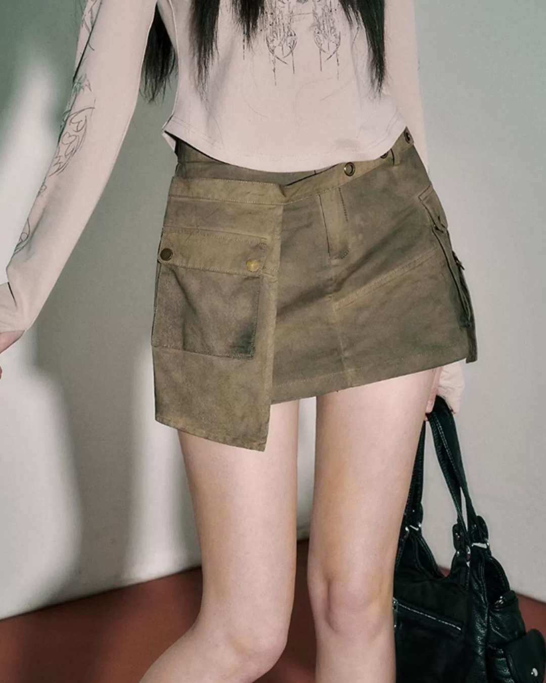 Vintage Cargo Mini Skirt  YKH0010