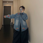 Flower Embroidered Denim Shirt YLS0759