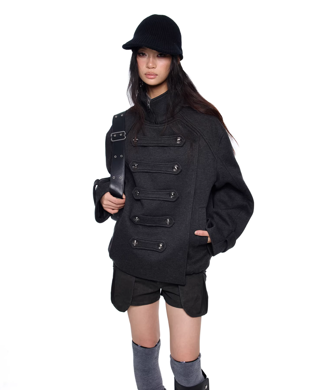 Short Double-Faced Wool Coat EZK0094
