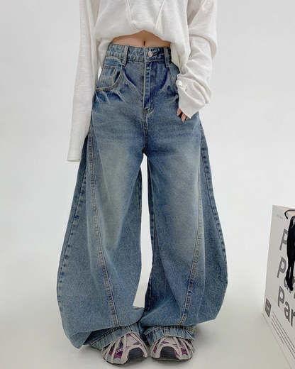 Balloon Wide Denim Pants YLS0805