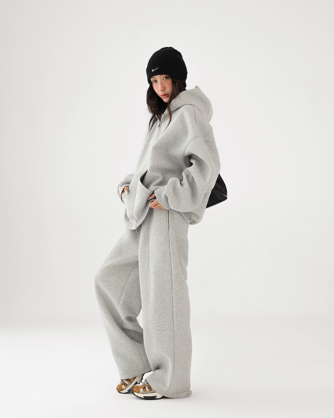 Basic Simple Zip Hoodie / Wide Sweatpants ACS0327