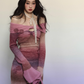 Off Shoulder Gradient Tight Dress LAS0026