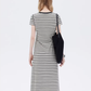 Border Slim Fit Long Dress SHN0001