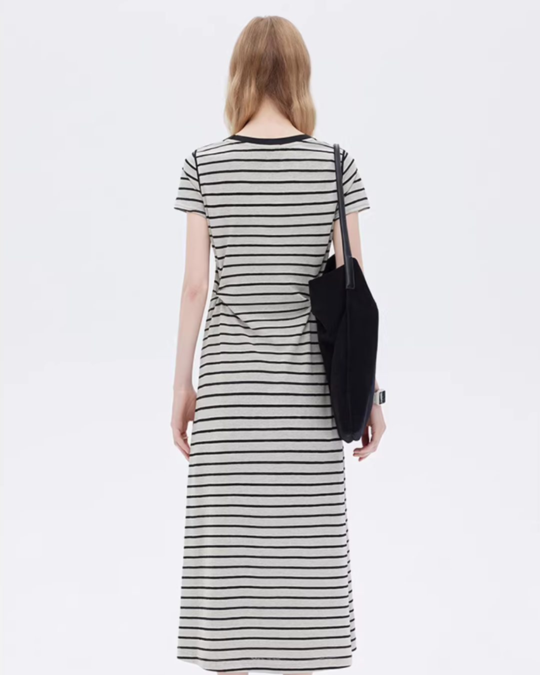 Border Slim Fit Long Dress SHN0001