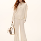 Wool Half-Button Knit Hoodie / Wide Pants ASG0073