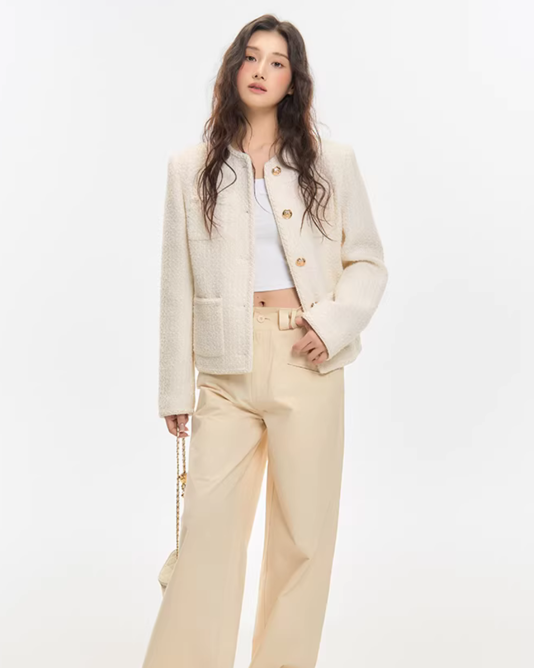 Chunky Tweed Short Jacket KIP0005