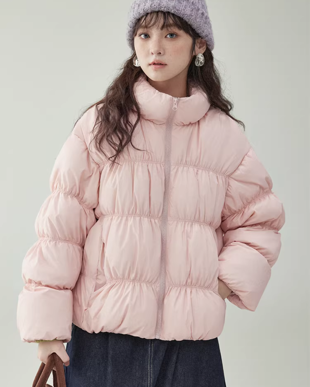 Stand Collar Fluffy Down Jacket AMU0043