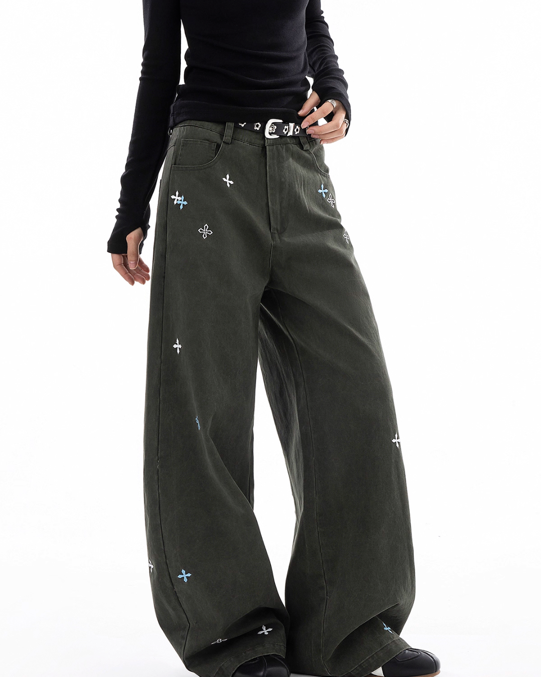 Vintage Embroidered Casual Pants ICM0097