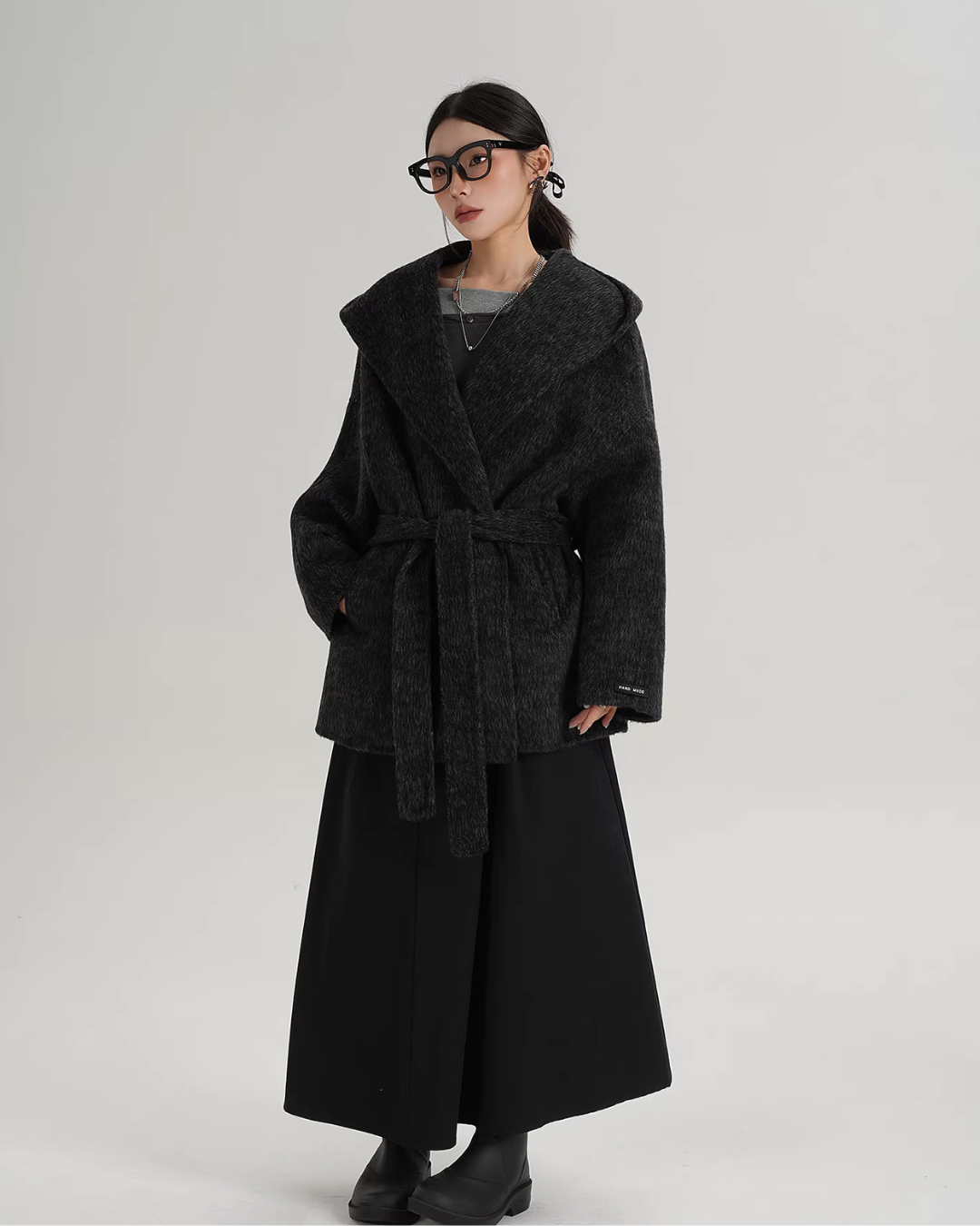 Open Collar Long Coat SRS0414