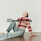 Round Neck Long Sleeve Striped Cardigan LLA0400