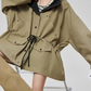 Wind Hooded Trench Coat / High-Waist Shorts FER0036