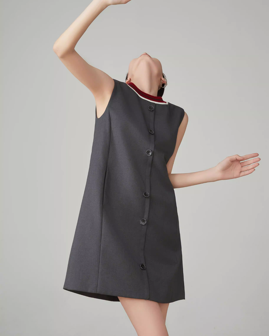 Collar Sleeveless Mid-Length Dress FER0083