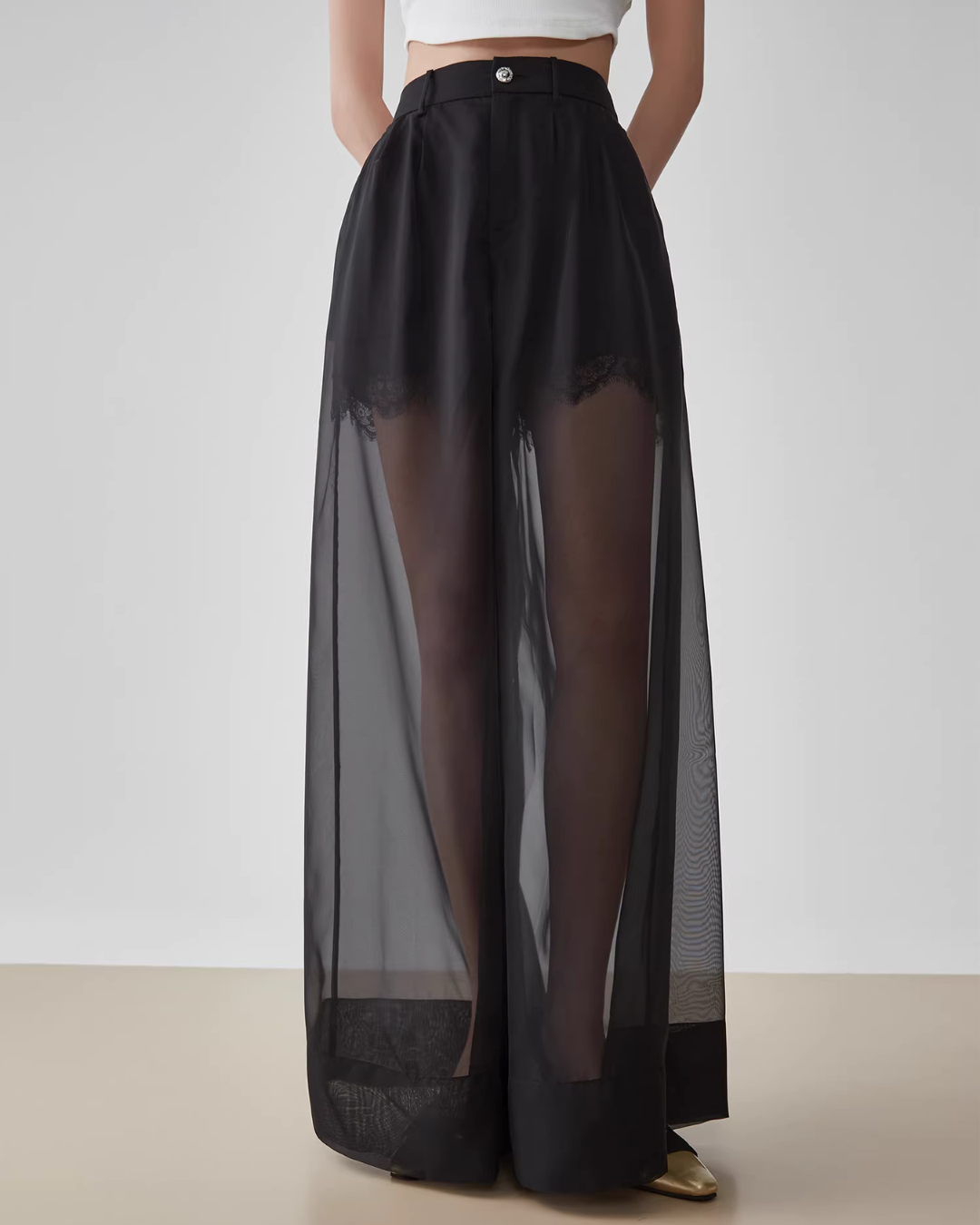 Layer Sheer High-Waist Pants FER0069
