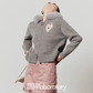 Heart-Eye Embroidered Double Zip Knit LLA0583