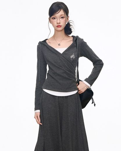 Drape Hood Top / Long Loose Skirt / Wide Pants WEO0073