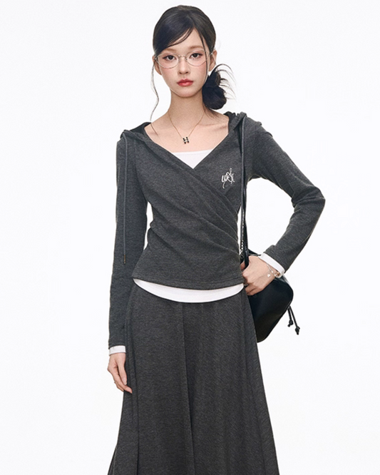 Drape Hood Top / Long Loose Skirt / Wide Pants WEO0073
