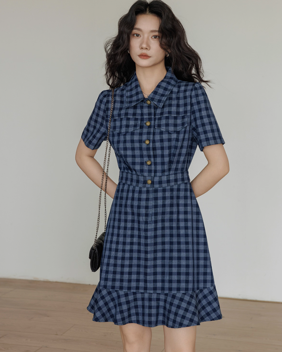 Paid Shirt Dress VAS0114