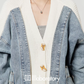 V-Neck Denim Docking Knit Cardigan LLA0645
