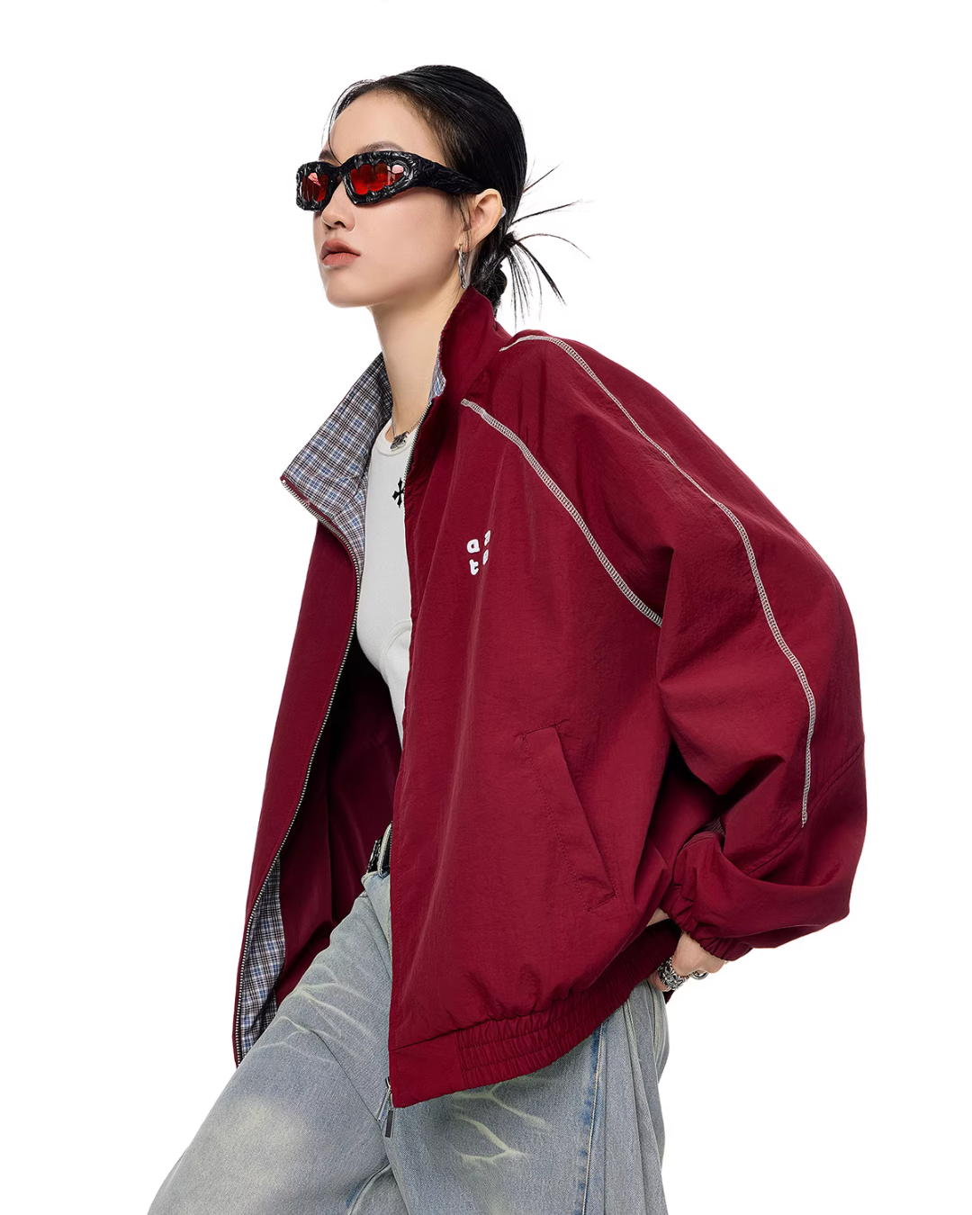 Double Zip Nylon Jacket ICM0086