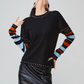 Black Striped Patchwork Knit FER0033