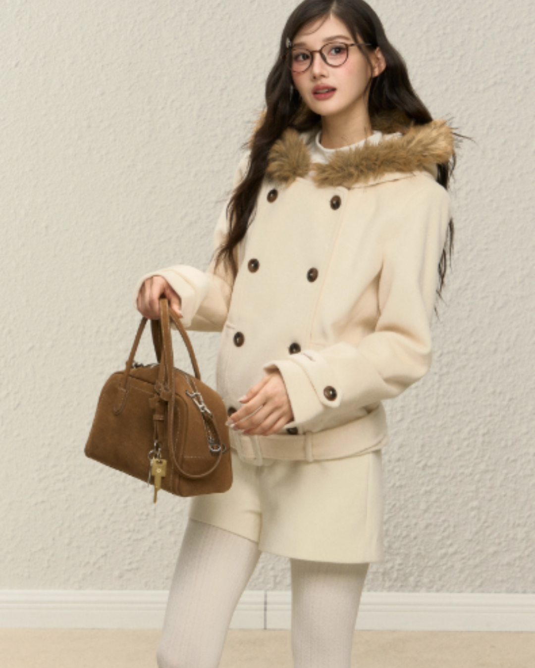 Double-Breasted Fur Coat ELS0019