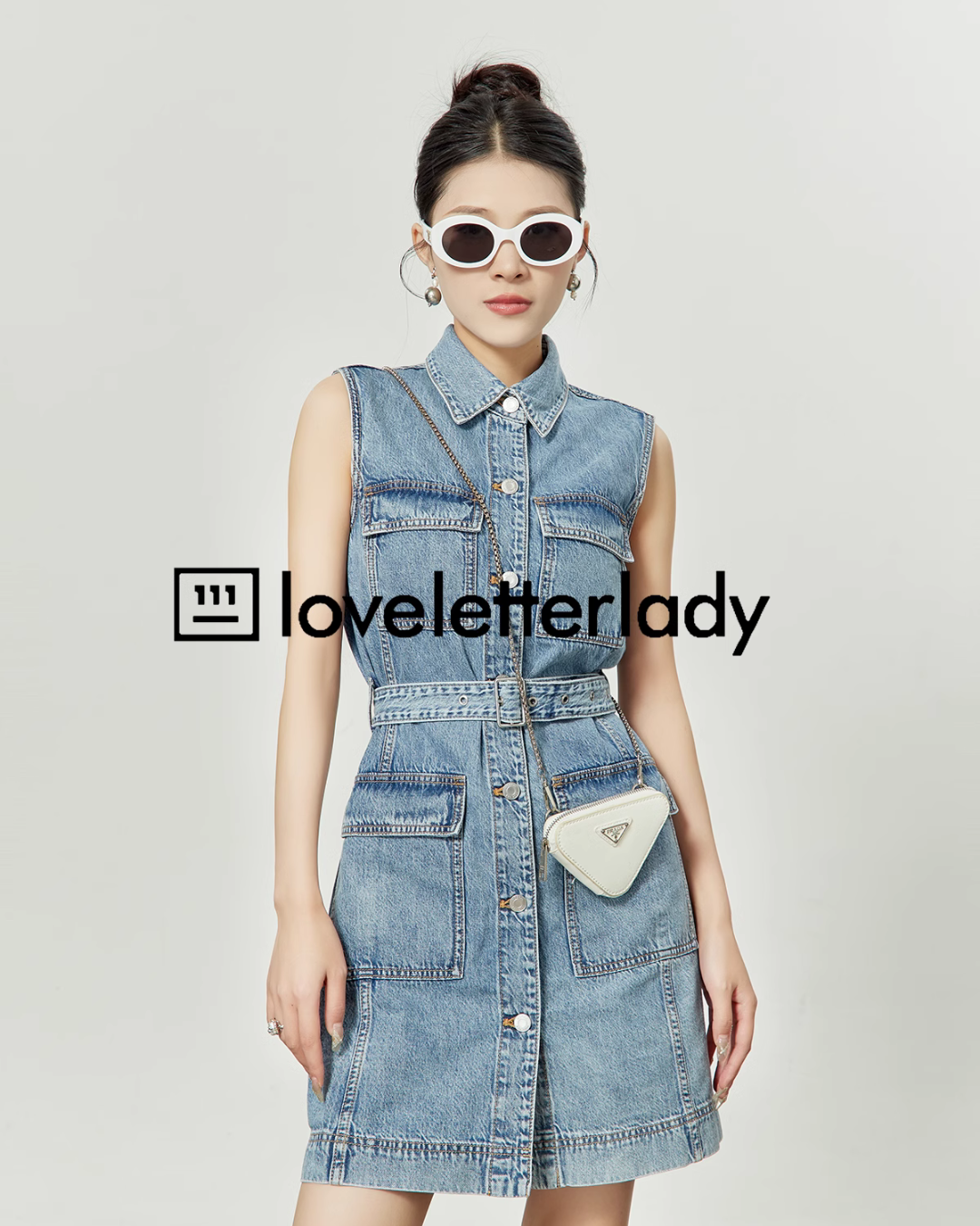 Denim Sleeveless Mini Dress LLA0234