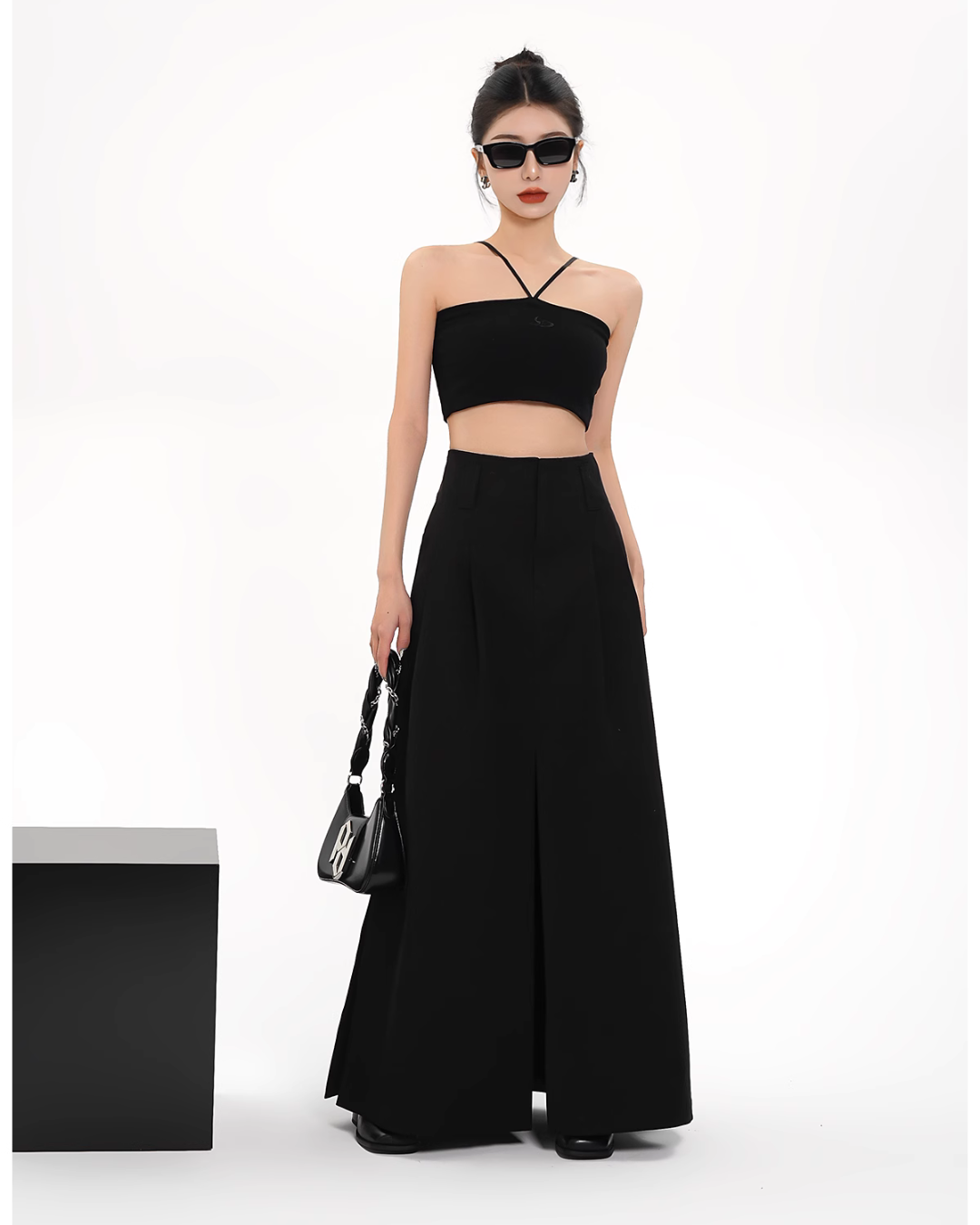 High Waist Slit Long Skirt SRS0278