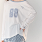 Number Logo Long Sleeve Top / Plaid Maxi Skirt  ASG0002