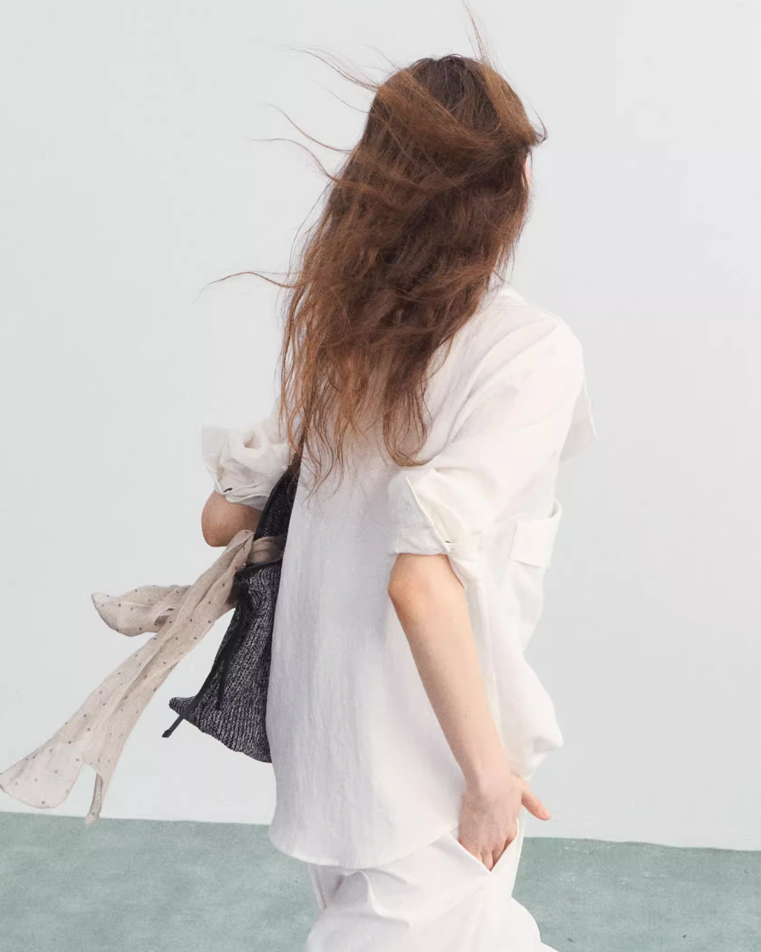 White Long Sleeve / Striped Knit Underwear SPY0032