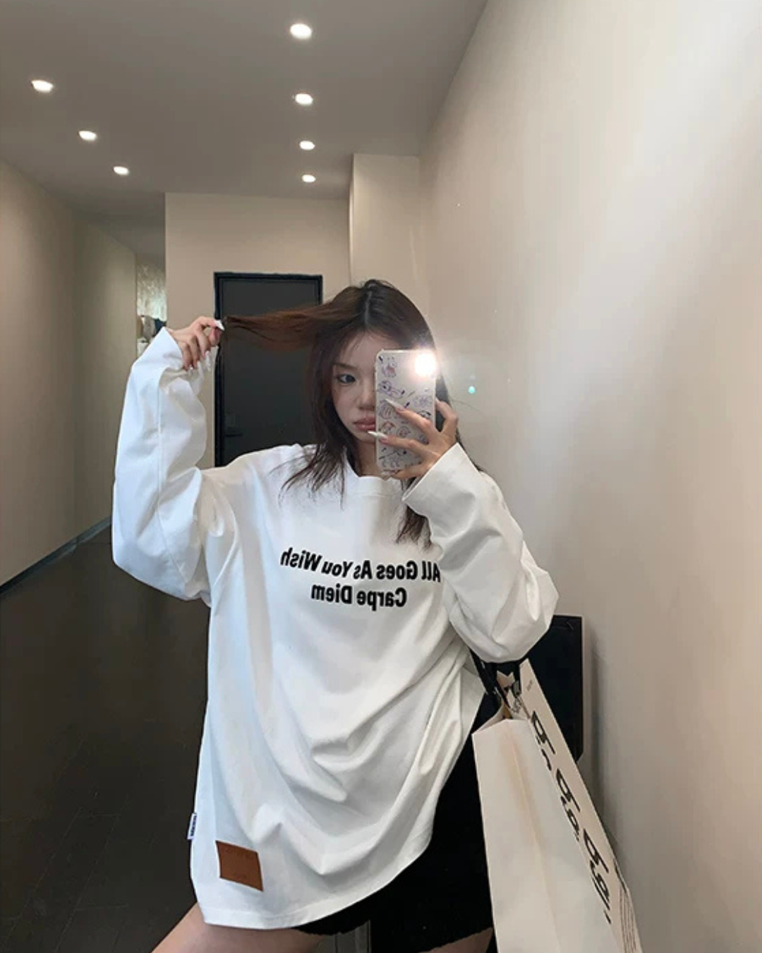 Logo Oversized Long-Sleeve T-Shirt YLS1061