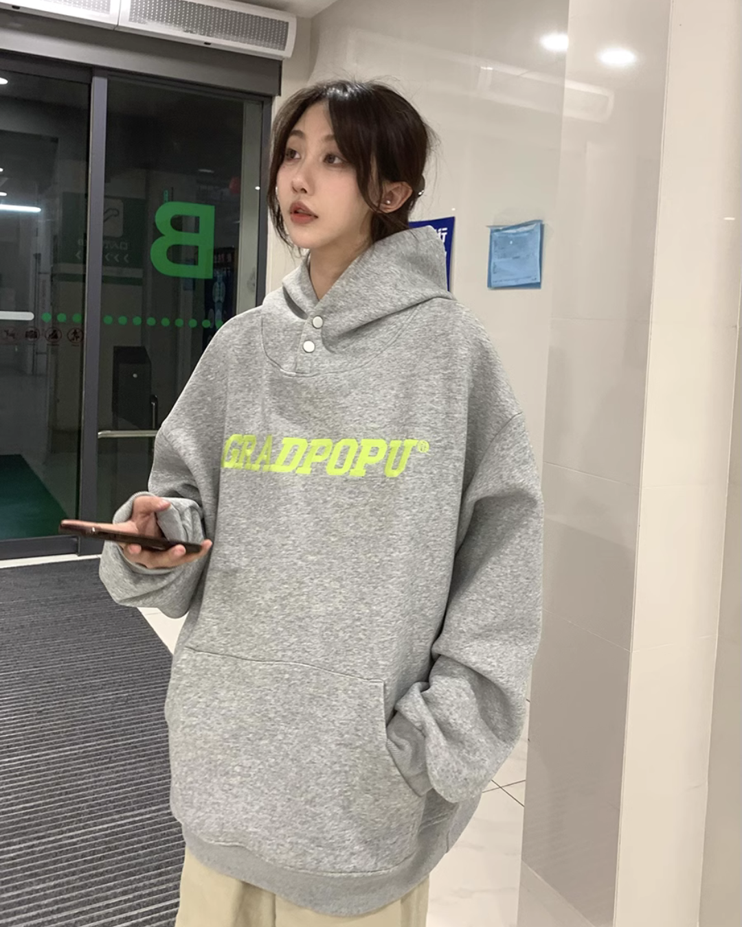 Oversize Logo Sweat Hoodie ANS0001