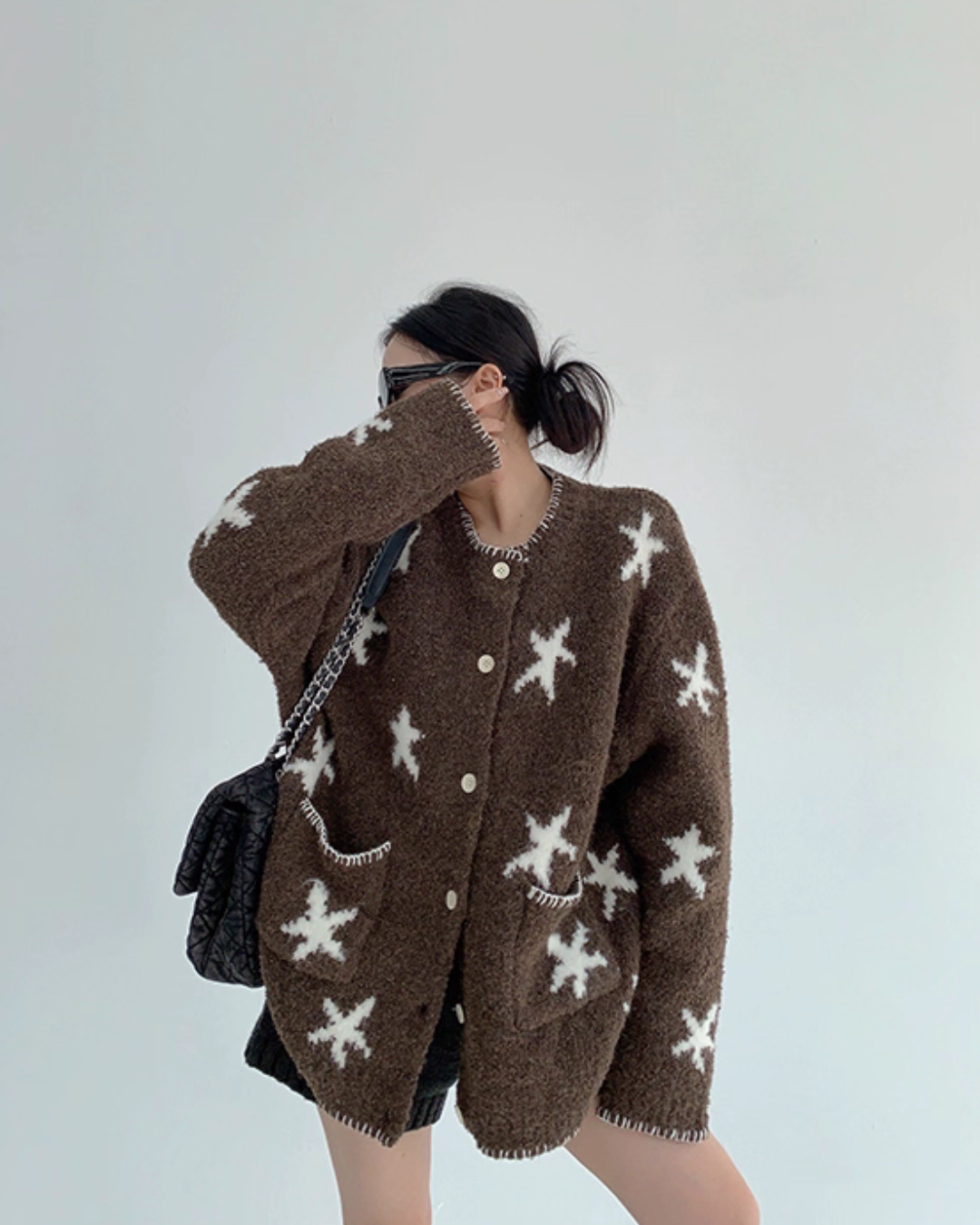 Star Patterned Knit Cardigan YLS1002