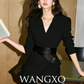 Tailored Satin Waist Belt Dress WNG0003