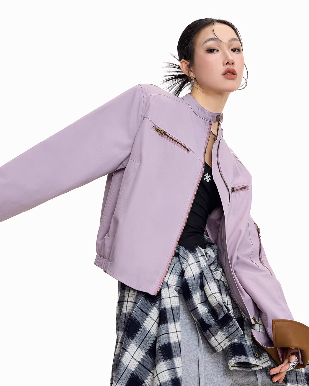 Zip Design Short Jacket ICM0084
