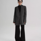 Collarless Wool Coat with Choker SRS0393