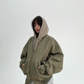 Layered Style Double Zip Hooded Jacket YLS0828