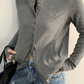 Snap Button Hooded Cardigan YLS1039