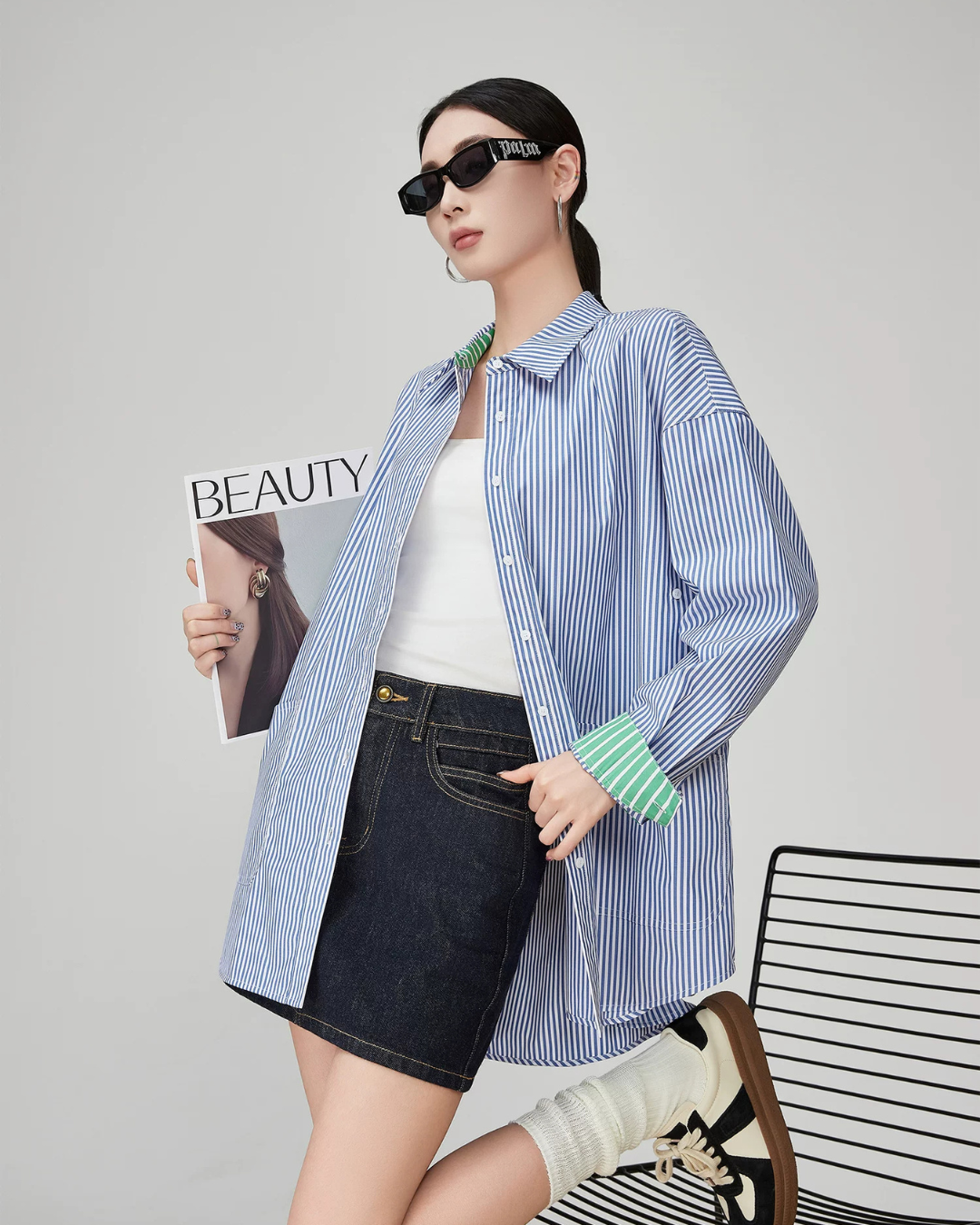 Blue Striped Long-Sleeve Shirt FER0182