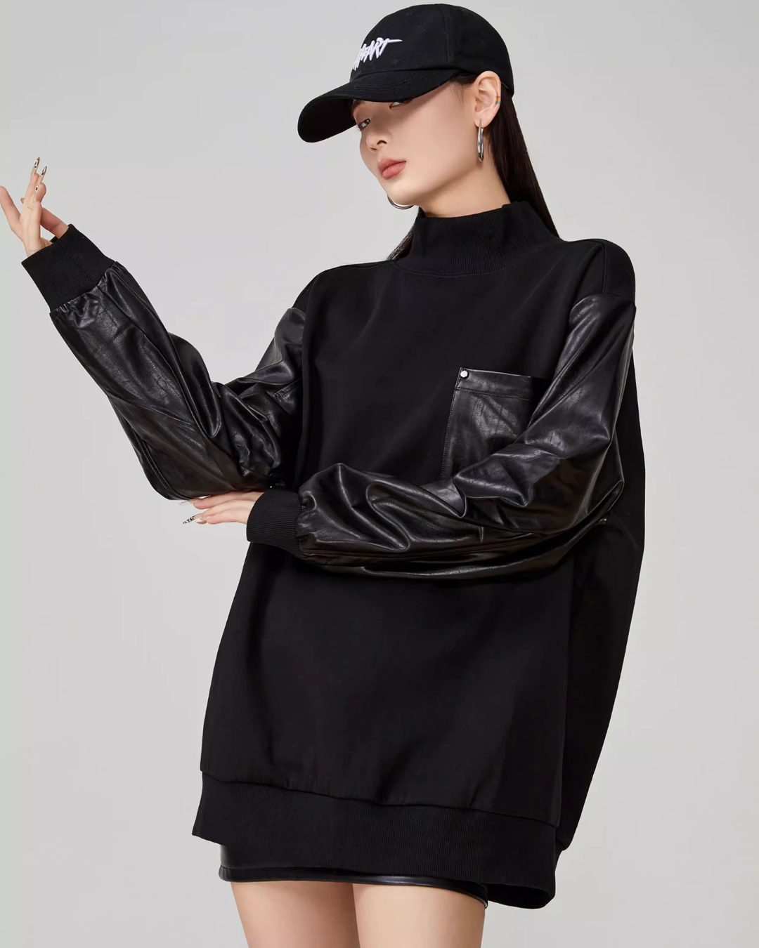 High-Neck Pullover Sweatshirt FER0059