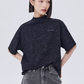 Sequin Mock Neck Short-Sleeve T-Shirt SHN0042
