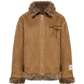 Faux Mouton Coat/Wide Denim Pants ELS0016