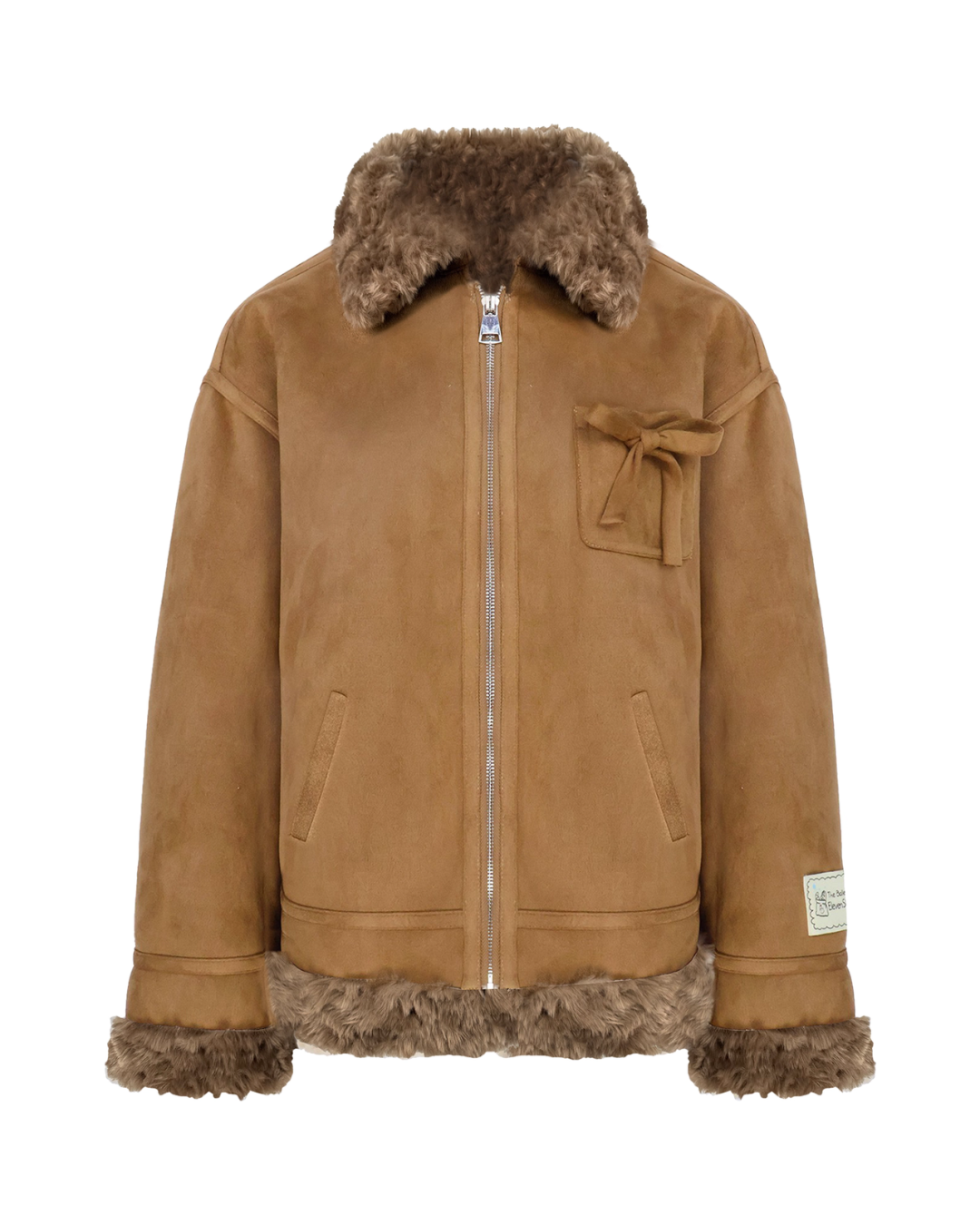 Faux Mouton Coat/Wide Denim Pants ELS0016