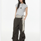 Gingham Sash Belt Wide Cargo Pants EZK0104
