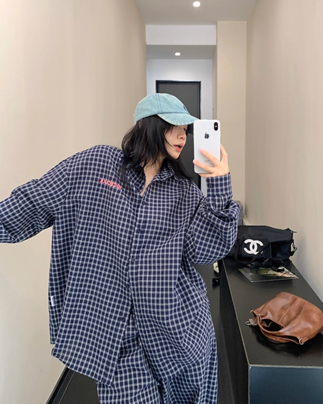 Plaid Long Sleeve Shirt / Loose Pants YLS0916