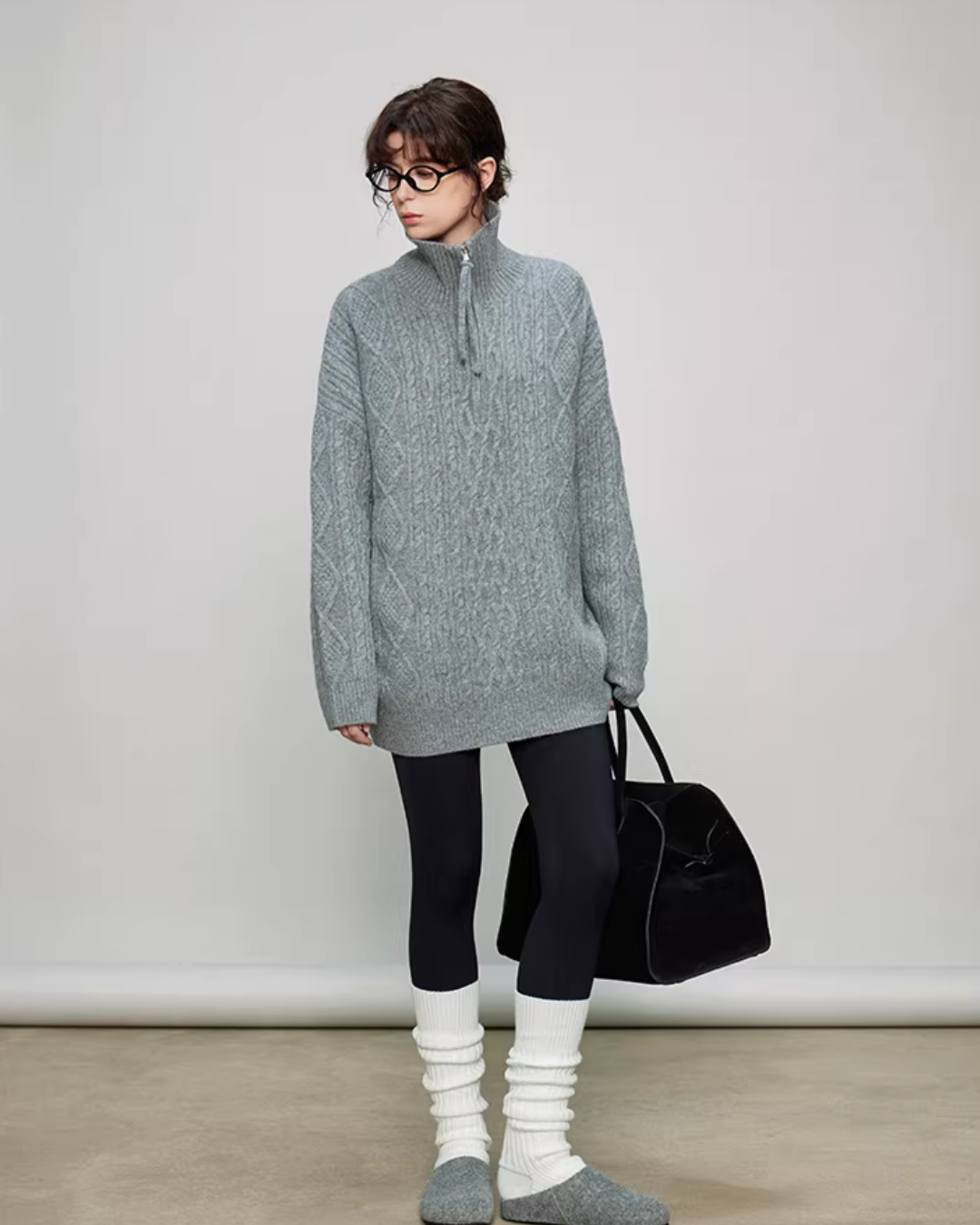 Half-Zip Cable Knit TEO0007